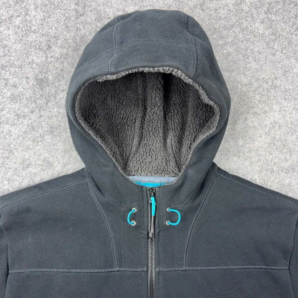 The North Face Hoodie Mens XL Black Sherpa Fleece Lined Full Zip Heavyweight